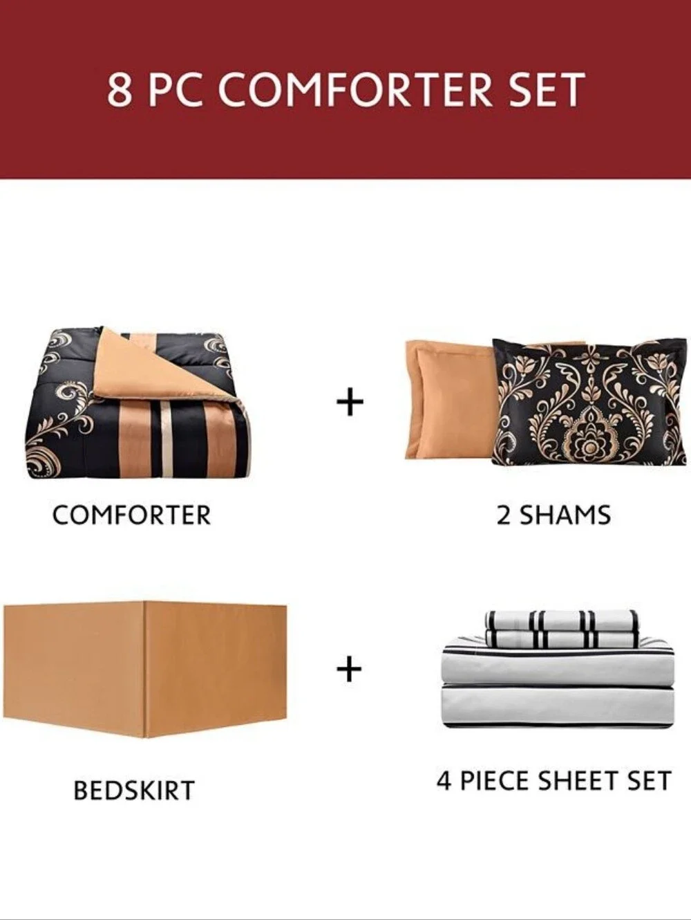 Fairfield Square Collection Reversible 8 Pc. Comforter Sets